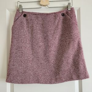Burgundy herringbone mini skirt - size 6